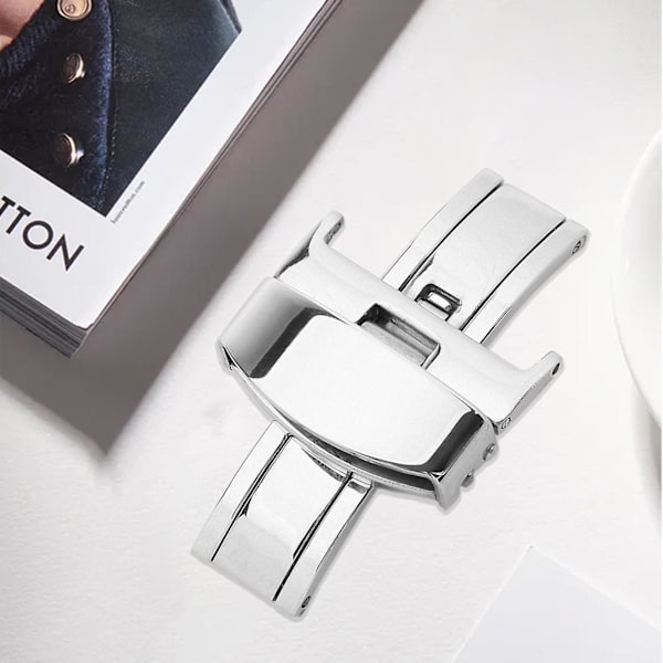 Hopeup Watch Band Spänne Bra Hårdhet Enkel installation Universal watch i rostfritt stål för dagligt bruk Golden 18mm