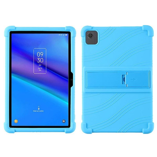 För Tcl Tab 10 5g 9183g Silikon Case Vikbart Pc Kickstand Tablet Cover Sky Blue none
