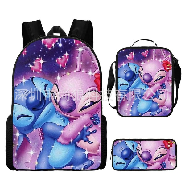 Anime Cartoon Stitch Stitch Tredelad skolväska Middle School Student Ryggsäck Ryggsäck null none