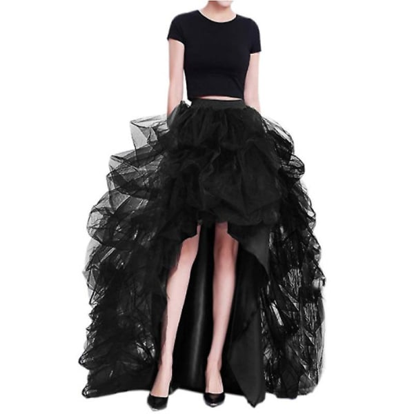 Kvinnor Solid Mesh Tyll Kjol Princess Skirt Mesh Bubble Skirt Black S f41d  | Black | S | Fyndiq