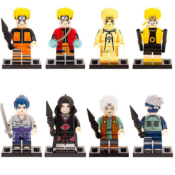 anime naruto tecknad monterad byggstenar docka
