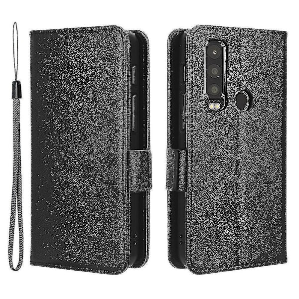 För Motorola Defy 2 5g / Cat S75 5g Pu läder case Litchi Texture Flip Stand Cover Vit Black