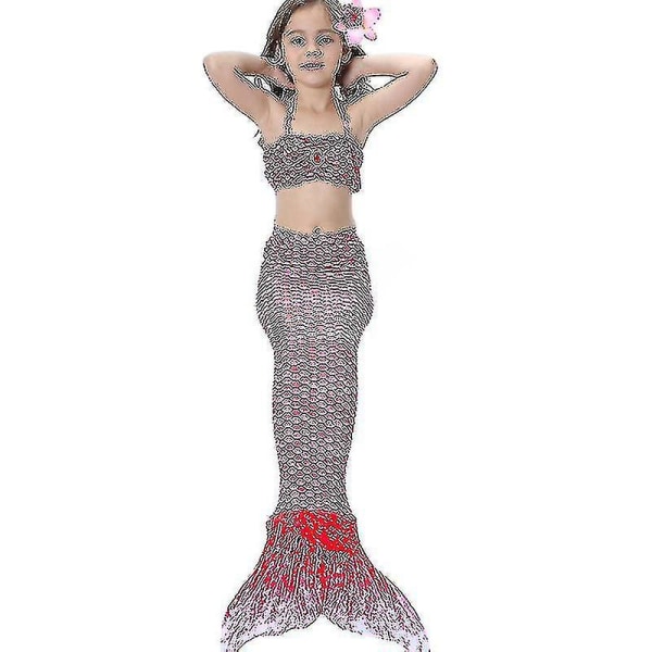 Barn Flickor Mermaid Tail Bikini Set Badkläder Baddräkt Simdräkt Hög kvalitet Pink 150