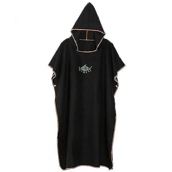 Unisex strandhandduksbad Vuxenhuva Snabbtorkande ponchobadrock black