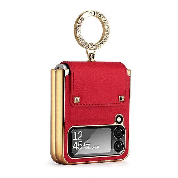 Lämplig för Samsung Zflip4 Samsung Phone Case Folding Ring Case red