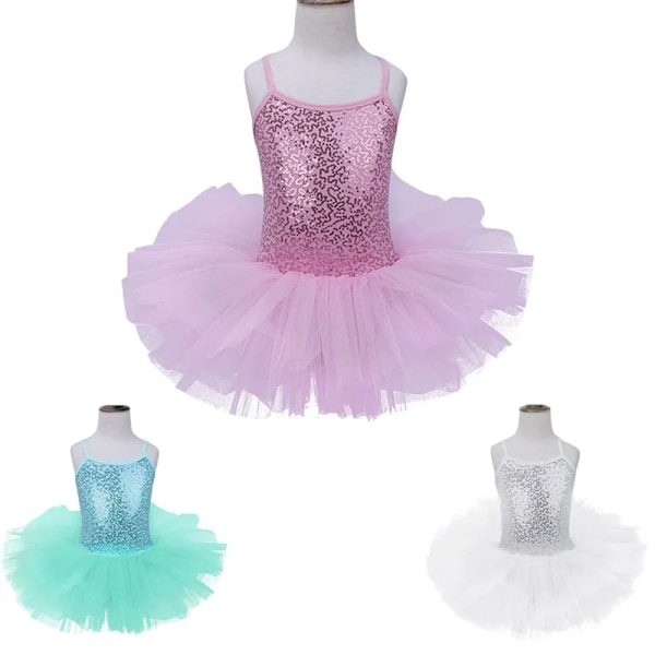 iEFiEL Barnklänning för flickor, balettklänning, baby, barn, cosplay, tutu, blomklänning, tyll, danskläder, ballerina, älva, festdräkter XXXL (8-10 Years) White