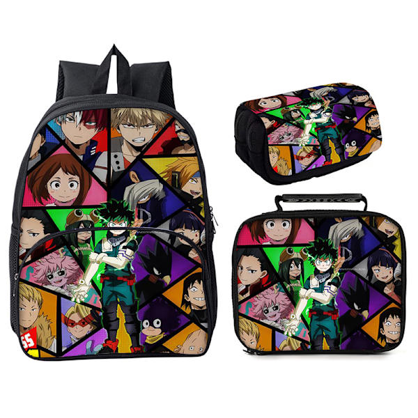 my hero academia ryggsäck tredelad väska stil 1