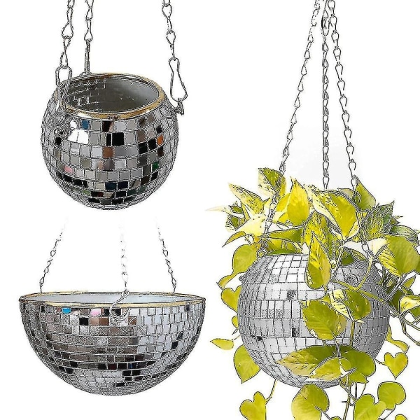 Disco Ball Planter Form Vas med Dräneringsspegel Dekoration-s null none