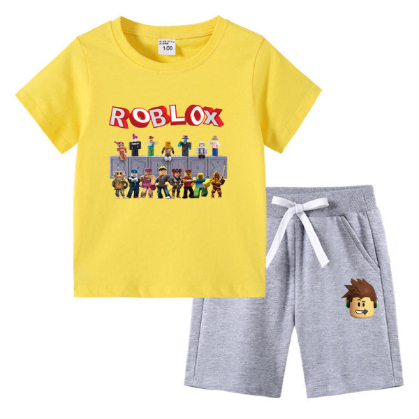 Roblox Barn T-shirt Set gul + grå Yellow+Grey 120cm