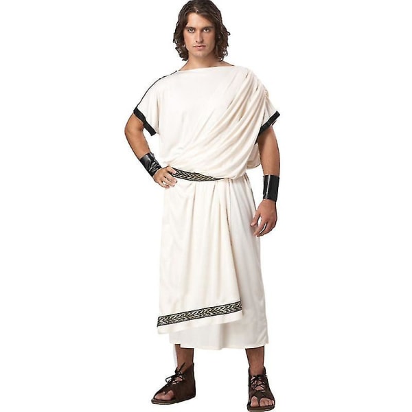 Klassisk Toga- set för män Deluxe inklusive tunika, bälte, romerska gudens sommarfestklänning Deluxe klassisk Toga-kostym för kvinnor men XL