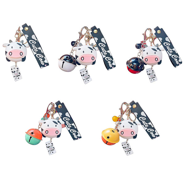 Cartoon Cute Cow Pop Car Keychain Charm Bag Dekoration Charm Keychain Red