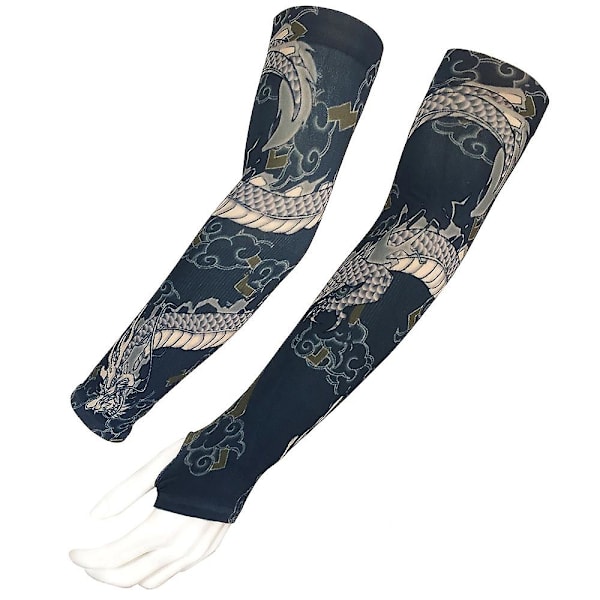 2 par Ice Sleeve Unisex Tatuering Ice Sleeve Sommar Outdoor Skateboard Uv-skydd Uniform Arm Ärm-färg 01 Color 01 none