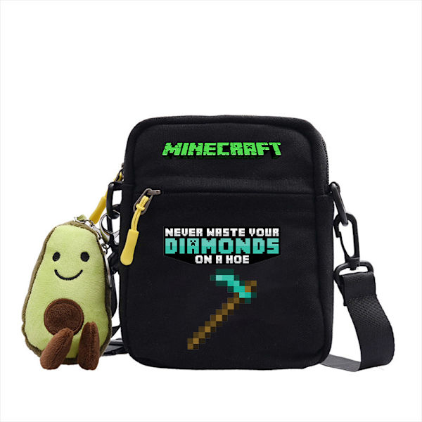 Minecraft Student Axelväska Casual Tecknad Svart ~ 5