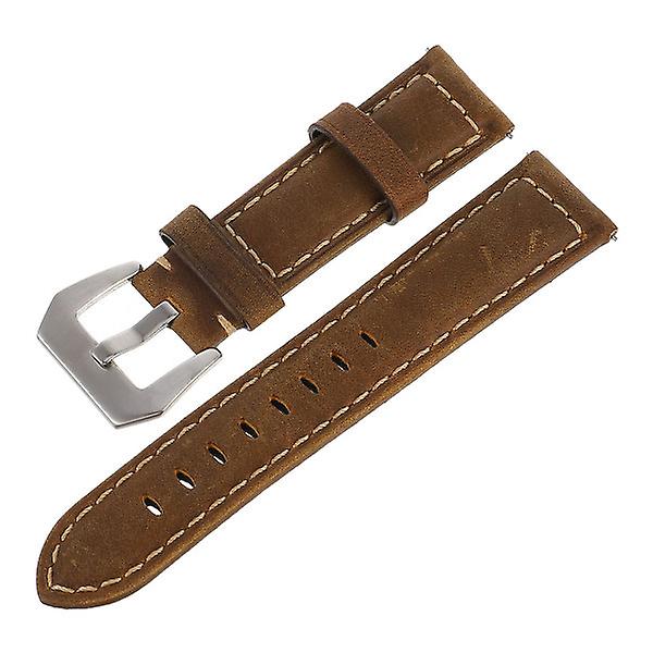 22 mm watch Vintage klockband i äkta läder kompatibelt för S3 Brown 12.8X2.2CM