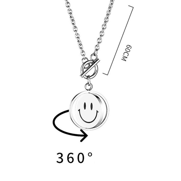 Kvinnor Män Smiley Face Sad Face Dubbelsidigt modehalsband B none