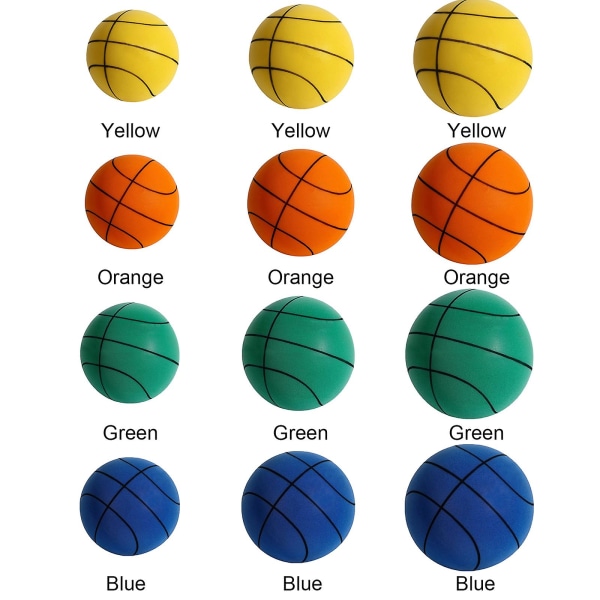 The Handleshh Silent Basketball - Premiummaterial, Silent Foam Ball, unik design, tränings- och spelhjälp Yellow 21cm