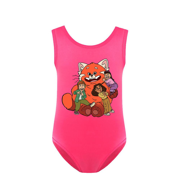 Turning Red Barn Flickor Badkläder One Piece Monokini Baddräkt Sommar Beach Baddräkt Rose Red 9-10 Years