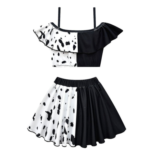 Barn Flickor Cruella Badkläder Bikini Set Beachwear Ruffle Baddräkt Baddräkt 3-4 Years