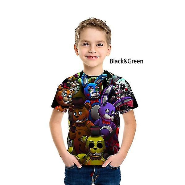 Ny design T-shirt med 3d print för barn Five Nights At Freddy's 3d T-shirt Pojkar Flickor Kortärmade T-shirts 100-160 Cm Red 150 cm