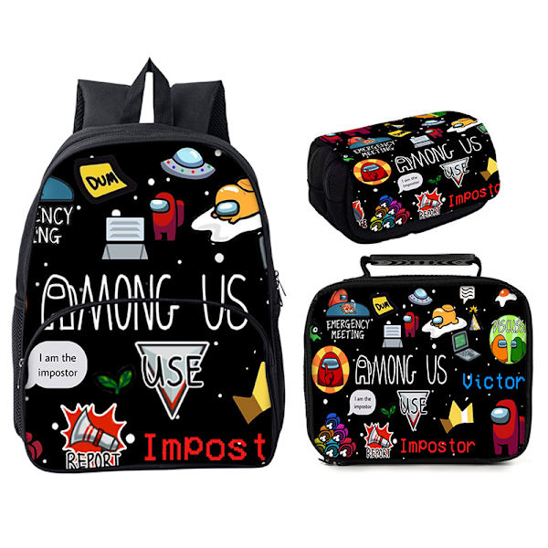 Among Us School Bag Tredelad 16" Ryggsäck Style 3