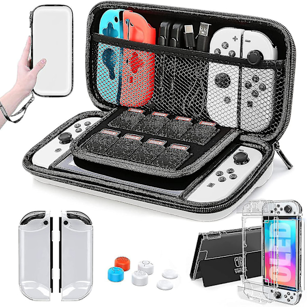 Nintendo Switch Oled modell Case 9 i 1 tillbehörssats Black