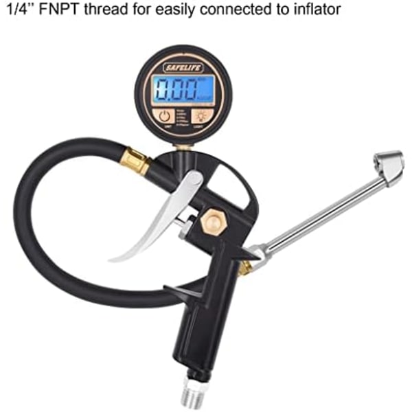 SAFELIFE Air Chuck, 1/4&#34; FNPT Dual Head Air Chuck, RV Truck Heavy Duty Tire Chuck för Inflator Gauge Kompressor Tillbehör metallic