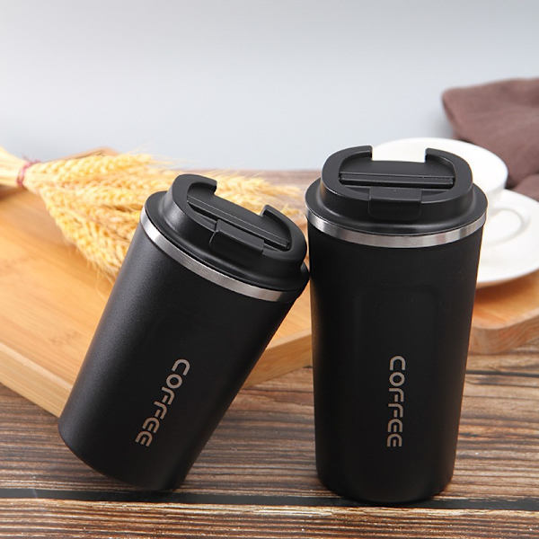 Rostfritt stål dubbellager kaffemugg mugg mugg mugg black