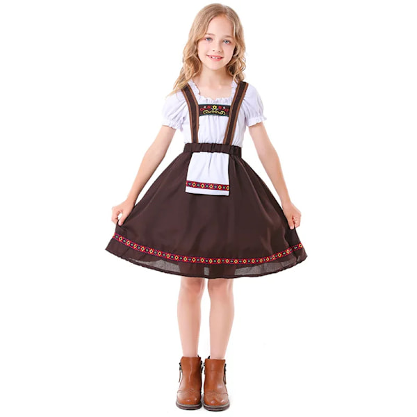 Klassiska barn Oktoberfest kostymer Halloween öl pojkar flicka Fantasia Cospaly festklänning barn flicka prestanda uniform S 110-120cm green