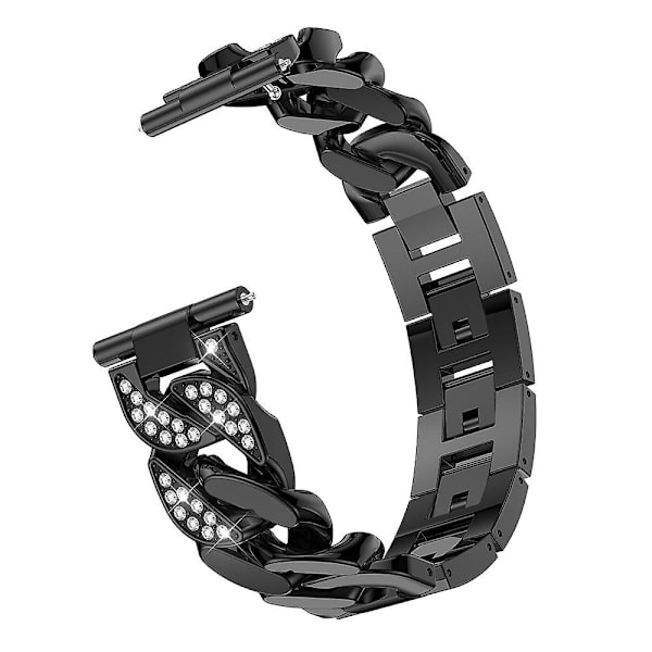 Damarmband för Huawei Watch Gt 3 2/ pro Band Runner 42mm 46mm Cowboy Kedjerem 22mm 20mm Metall Diamond Bling Alloy Bälte Black For GT2 Pro
