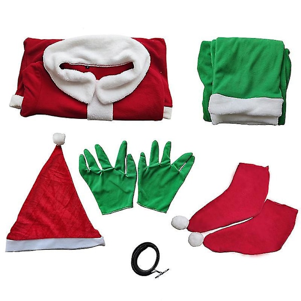 Julen Grinch Vuxen Cosplay Kostym Fest Jultomten Grinch Outfit Costume 3XL