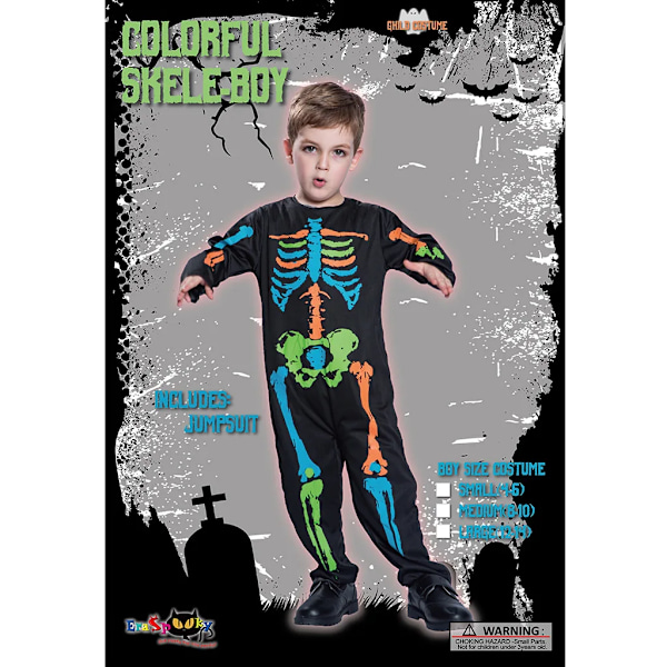 Halloween Regnbåge Skelett Flicka Klänning Färgglad Skalle Pojke Kostym Småbarn Funky Punky Ben Cosplay Outfit Karneval Fancy Kläder S Girl