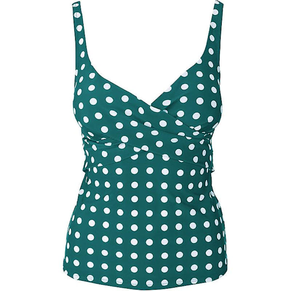 Kvinnor Push Up Tankini Set Polka Dot Simning Kostnad Boy Shorts Badkläder Badkläder Badkläder Strandkläder Grön M