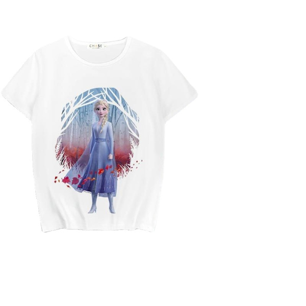 Frozen Elsa Print Kortärmad Style B M