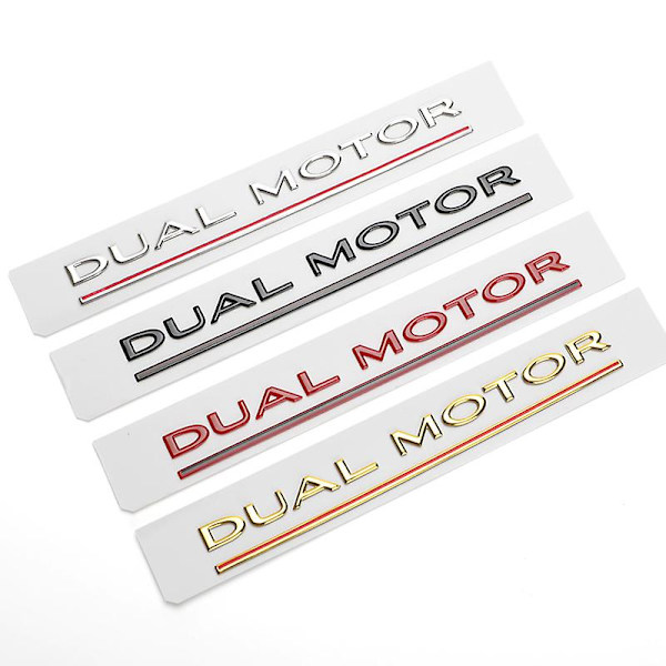Bil Spacex Dual Motor Sticker Fender Sidodekal För Tesla Model Y S 3 X Bokstäver Space Logo Bakre Emblem Emblem Badge Bagagetillbehör Silver Dual Motor none