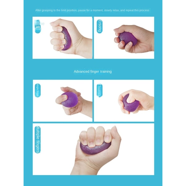 Rehabilitering träning grepp boll silikon finger motion grip enhet gul