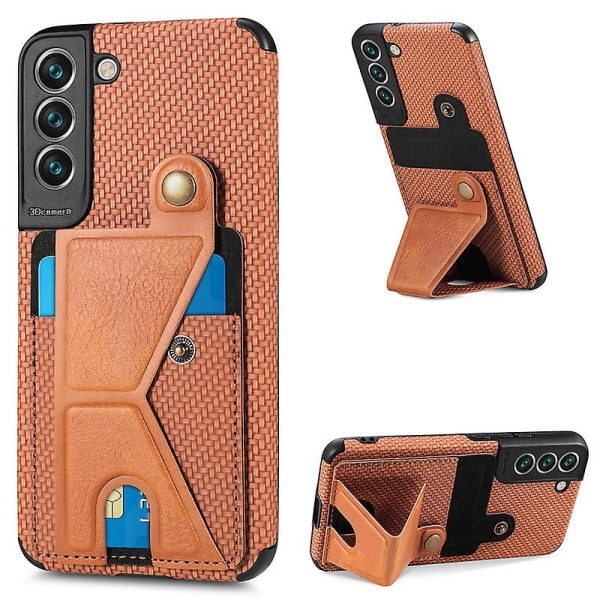 Phone case för Galaxy S22 Phone case Stötsäker telefonhållare Kortplats Multifunktionell brown