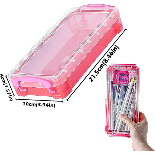 4-pack stapelbar case med stor kapacitet - Penselmålning Pennor Förvaringslåda - Kontorsmaterial Organizer Box (bg09b4) null none