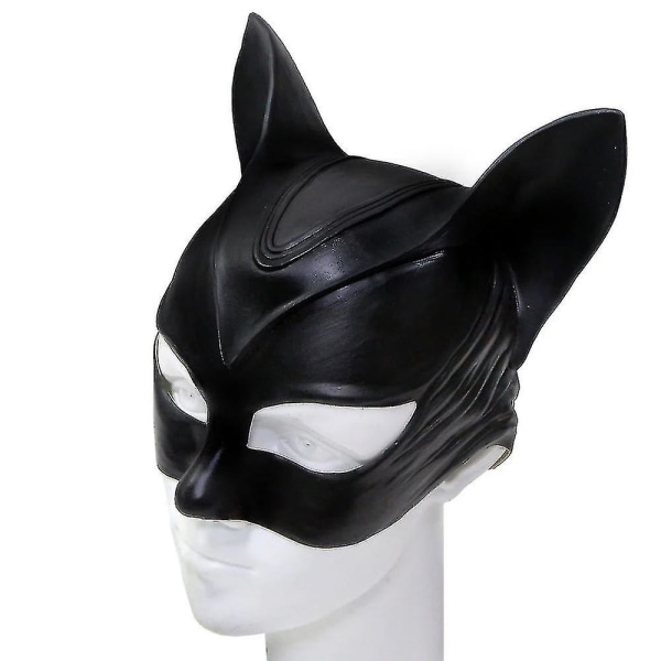 Kvinna Sexig Katt Selina Kyle Mask Bruce Wayne Cosplay Kostym Latexhjälm Fancy Vuxen