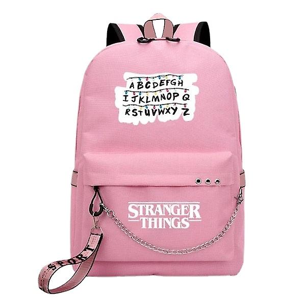 Stranger Things Ryggsäck High School Bag med stor kapacitet Pink