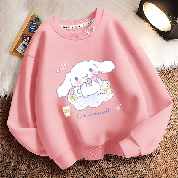 Nya härliga Sanrioed barnhuvtröjor Kawaii Anime Tecknad Cinnamoroll Pojkar Flickor Bomullströja Höst Barn Pullover Presenter 160(145-160cm) pink cinna