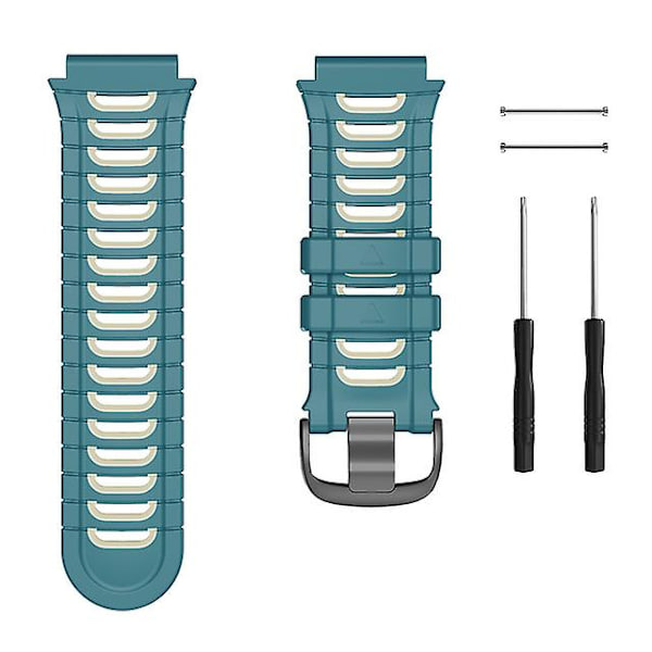 Klockarmband för Forerunner 920xt silikonrem Andas färgglad ersättningsarmband Mjukt sportarmband + verktyg blue green white For Forerunner 920XT