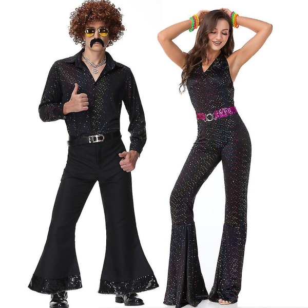 Kläder vuxen retro Europeiska och amerikanska 70-talet disco kostym par kostym bar nattklubb kostym women M