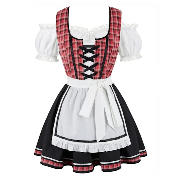 Damkläder för Oktoberfest, Bavarisk Dräkt för Vuxna, Halloween Cosplay Dräkter, Kvinnliga Ölkläder, Elegant Maskeradfestdräkt L 33061-Black