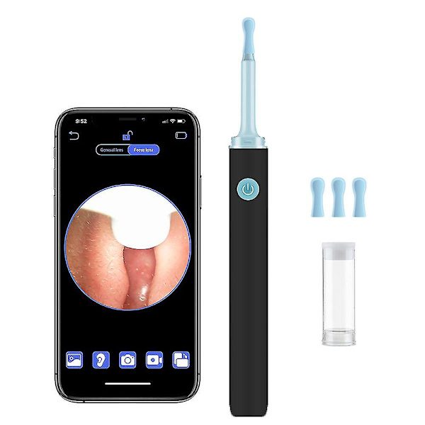 Multifunktionell Smart Ear Cleaner Earpick 500w Pixel Hd Ear Endoscope Camera Earwax Remover Tool Set Black