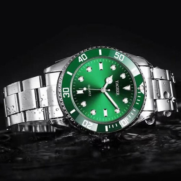 Liten grön watch herr vattentät nät röd kalender grön spöke herr watch med armband Green