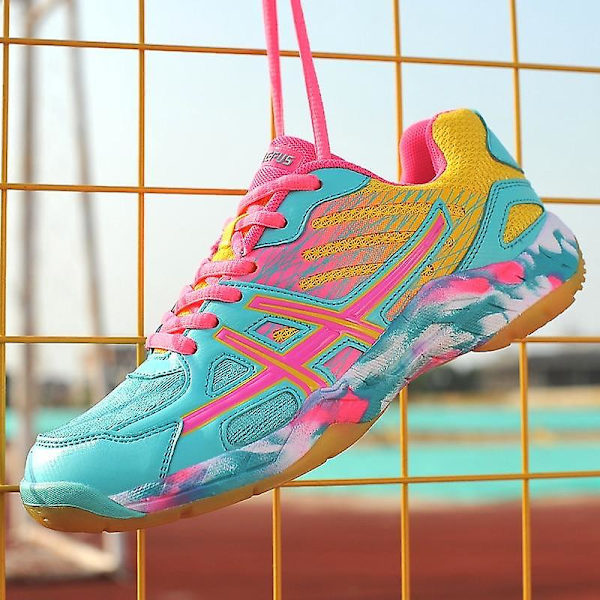 Dam/män Halkfri sport Mjuk lätt badminton, volleyboll, tennisskor Pink 39