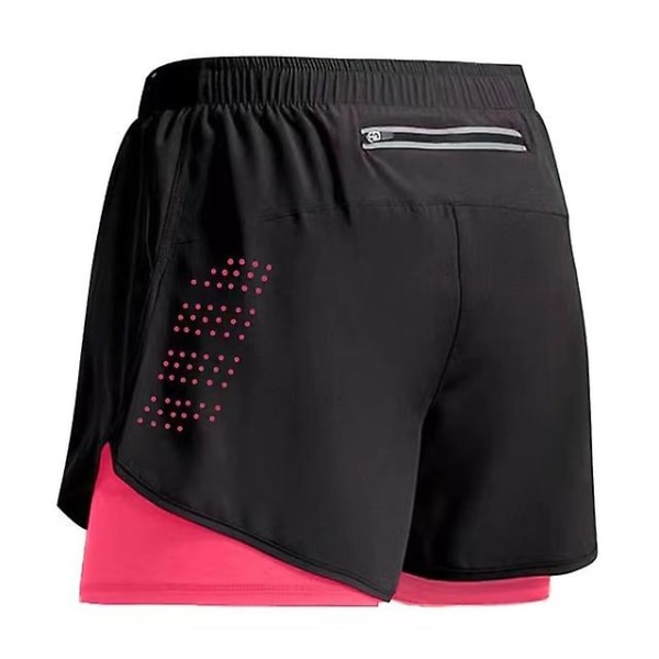 Sport Shorts för Män 2023 - Dubbellager Träningsshorts, Sommar 2-i-1 Strandkläder, Jogging, Gym, Löpning, Z XXL Fluorescent Pink