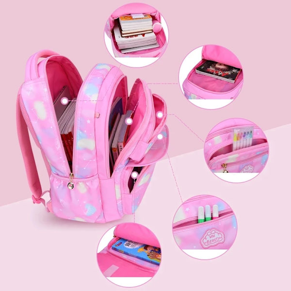 Flickors Barn Ryggsäck Skolväska Ryggsäck Rosa För Barn Tonåring Skolväska Primär Kawaii Söt Vattentät Liten Klass Kit Style B Blue L
