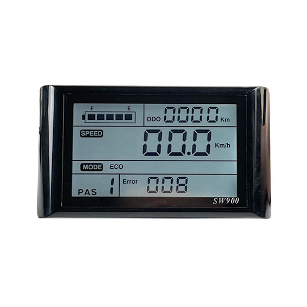 Ebike Sw900 Lcd Display Kontroll Elcykel Hastighetsmätare Vattentät kontakt Record Instrument Kontroll/inställning 24-72v Black none