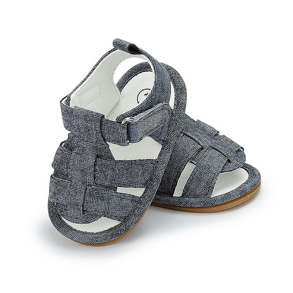 Sommarsandal med rem runt ankeln för barn, casual sandaler för småbarn, öppna tofflor Dark Gray EU 19-20